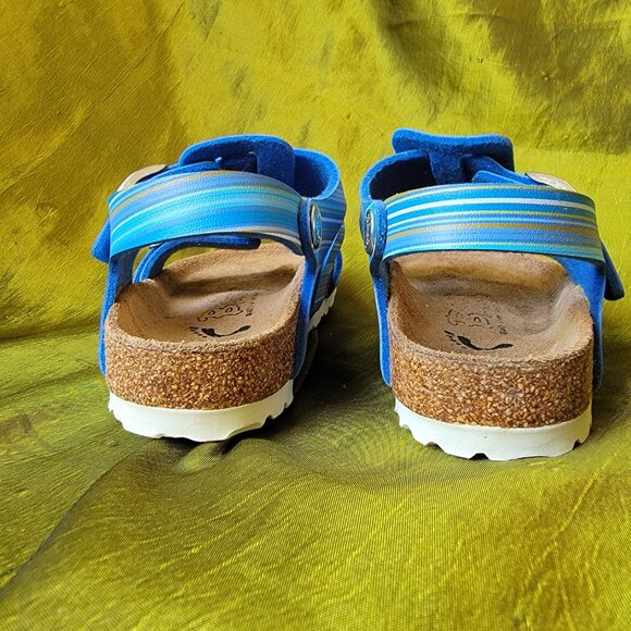 Birki's Blue Striped Sandals for Boys size 10 - Picture 3 of 6